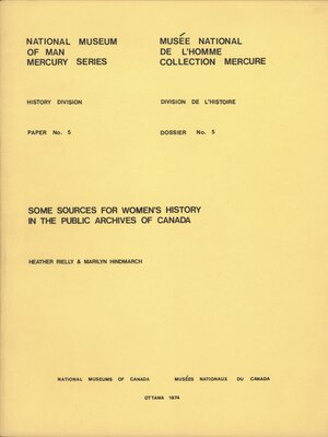 cover image of Some Sources for Women's History in the Public Archives of Canada